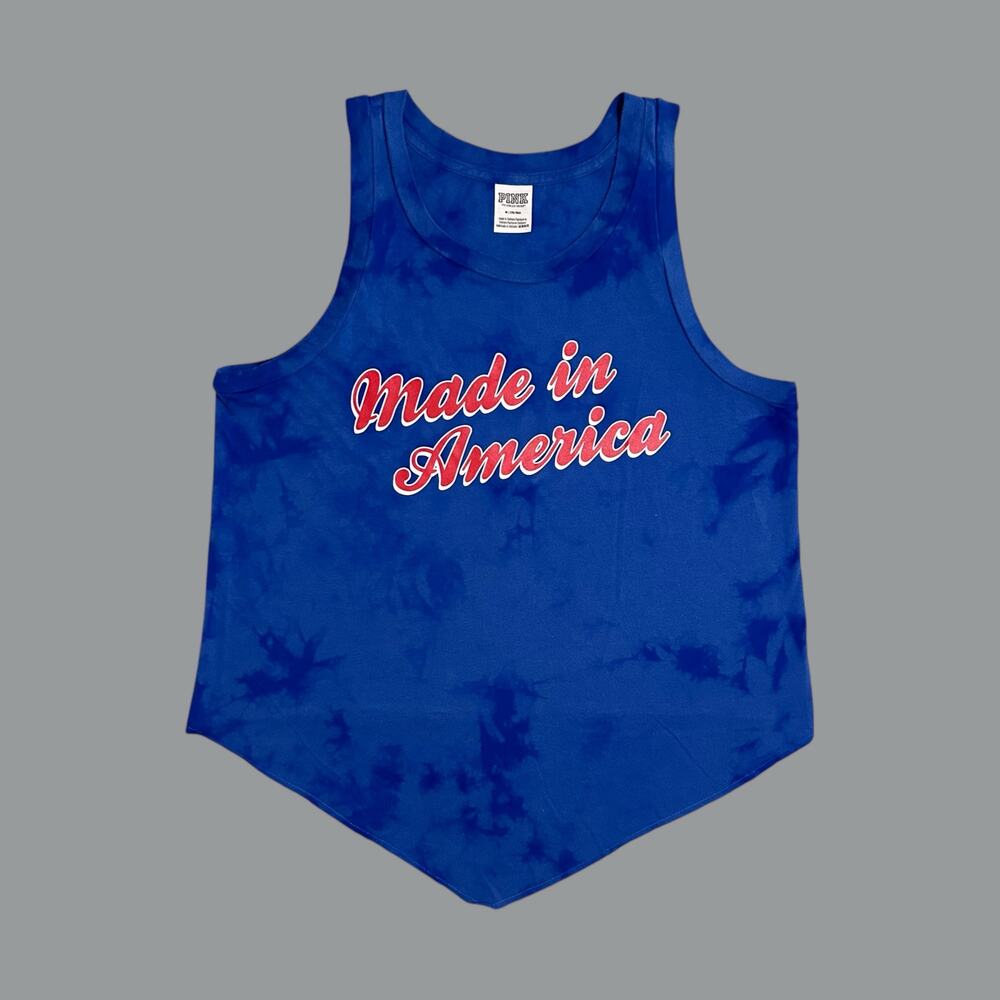 Victoria’s Secret PINK “Made in America” Blue Tie-Dye Tank Top - Women’s Medium